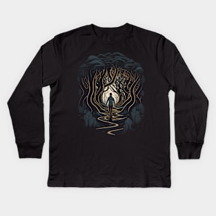 "The Dark and Twisty Maze" Kids Long Sleeve T-Shirt